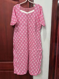 Tailored New Pink 3piece set with Mul Dupatta