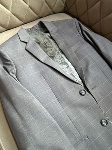 ✨ Elegant Grey Checked 3-Piece Suit Set ✨