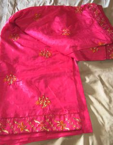 Vibrant Pink Embroidered Saree
