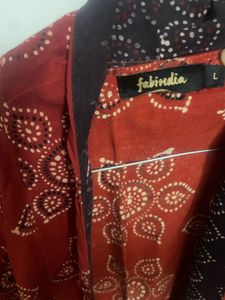 Fabindia Floral Print Mirror Work Shrug, Size