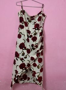 URBANIC Floral Wrap Midi Dress