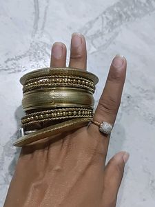 Set of Ethnic Gold Bangles