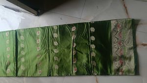 Elegant Green Saree with Maroon Border