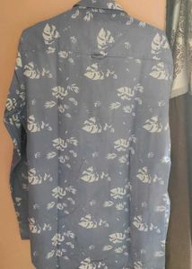 Men's Blue Floral Print Shirt