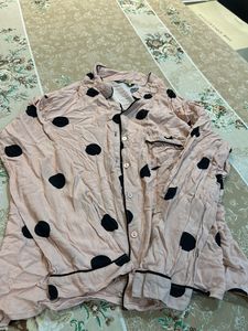 Trendy Polka Dot Full Sleeves Pure Cotton Shirt