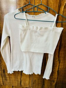 Ribbed white top and tube