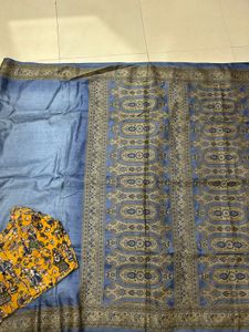 Blue Saree with Intricate work