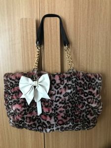 Chic Leopard Print Faux Fur Tote Bag
