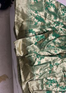 Emerald Green Off-Shoulder blouse lehanga