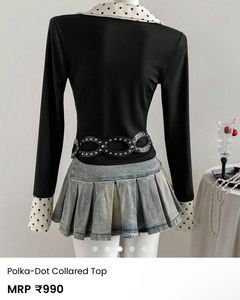 Savana Polka Dot Collared Top