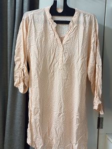 Light Peach pink Printed Kurta