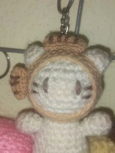 Crocheted Cat Keychain Charm