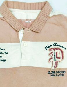 Men's Striped Rugby Polo T-Shirt