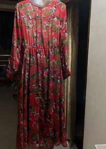 Floral Wrap Midi Dress
