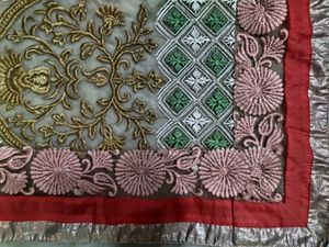Multi Color Resham thread Weaving Net Saree