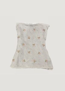 cottage core White Embroidered Crochet Tube Top