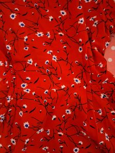 Red Floral Button-Up Dress