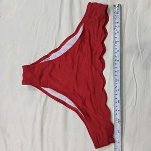 ⭐ Red Scalloped Bikini Bottom