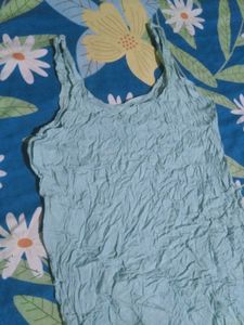 Crushed Teal Spaghetti Strap Dress