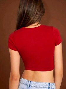 Red Cropped Tee