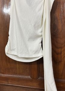 Elegant White Cowl Neck Sleeveless Top