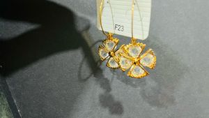 Elegant Crystal Flower Hoop Earrings