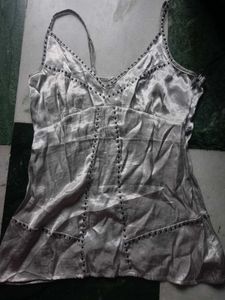 silver studded y2k spaghetti top