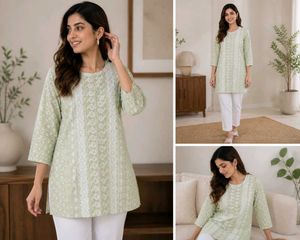 Elegant Green Embroidered Kurta