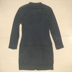 💎 Runway Chic Calvin Klein Denim Zip-Front Dress