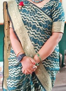 Woven Tissue Organza Saree Without Blouse