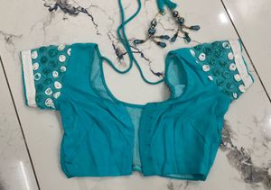 Stunning Teal saare with blouse