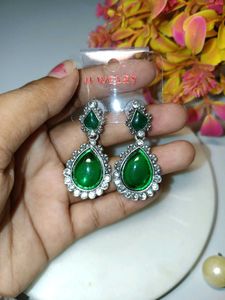 Emerald Green Drop Earrings