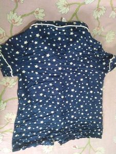 Star Print Pajama Top