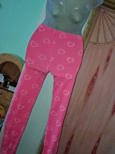 Cute Pink Heart Leggings