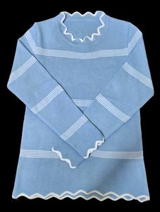 Blue With White Strips Crop Fitted Top| Casual