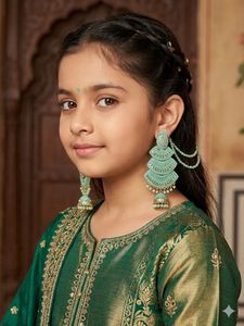 Stunning Mint Green Jhumka Earrings