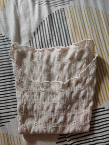 women Chic Textured Floral Print Top
