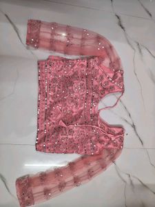 Elegant Pink Sequined Lehenga Choli Set