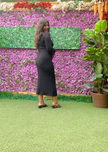 Elegant Black Long Sleeve Bodycon Dress