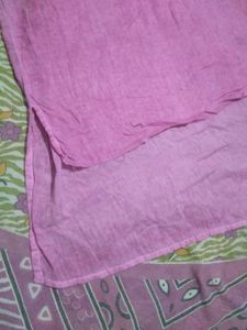 Pink V-Neck Kurta
