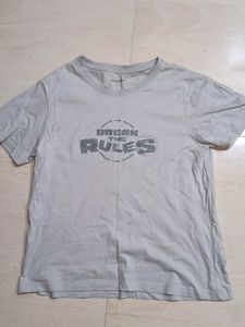 Grey "Break The Rules" pattern Graphic Tee