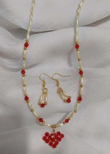Heart Pendant Necklace &amp; Earring Set(Free delivery