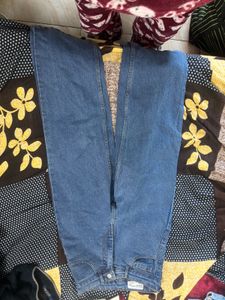 Blue Wide Leg Denim Jeans
