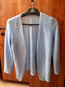 Baby Blue Textured Cardigan