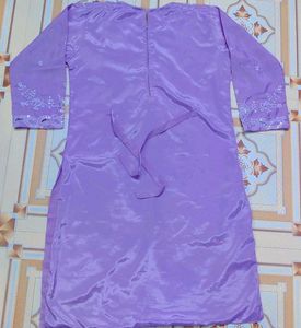 Beautiful Lavender Kurta Set with Embroidery