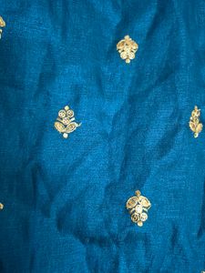 Elegant Teal Kurti with Gold Embroidery