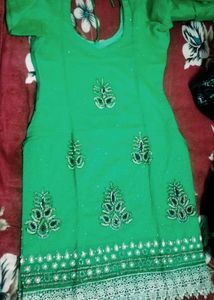 Green Embroidered Kurti