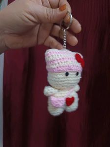 Crochet Kitty Keychain