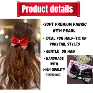 Set Of 2 Elegant Pearl Bow Hair Clip