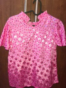 Cute Pink Polka Dot Top